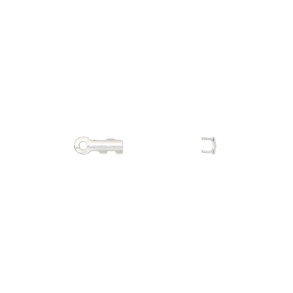 Silver Plated Brass Cord Ends 7x2mm Tube with Ring 1.5mm ID