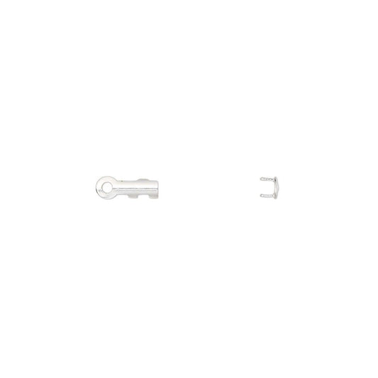 Silver Plated Brass Cord Ends 7x2mm Tube with Ring 1.5mm ID