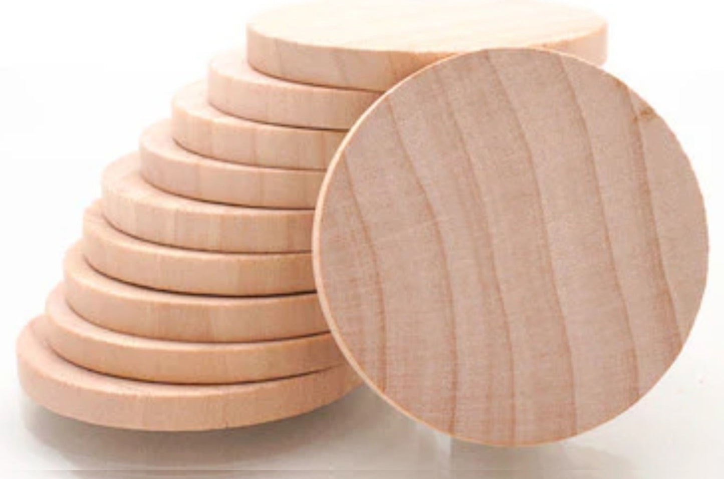 Wood Disc Circles, Hardwood, 2 inch, 100 pcs