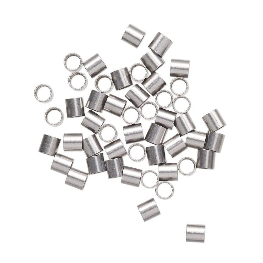 Crimp Tube Beads, Stainless Steel, 3x3mm, 50 pcs