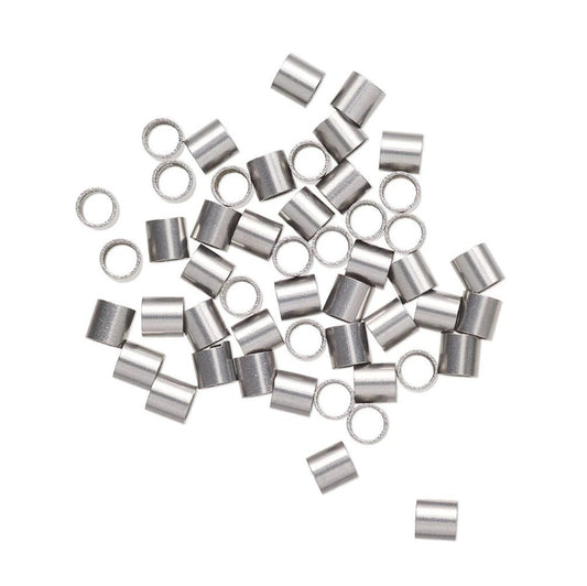 Crimp Tube Beads, Stainless Steel, 3x3mm, 50 pcs