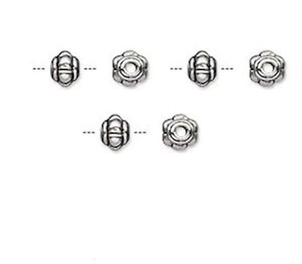 Antiqued Silver Pewter Rondelle Spacer Beads, 5x4mm, 100 pcs