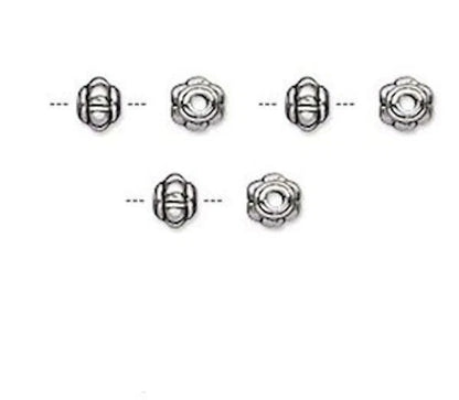 Antiqued Silver Pewter Rondelle Spacer Beads, 5x4mm, 100 pcs