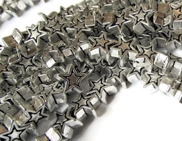 Antiqued Silver Pewter Double-Sided Star Spacer Beads, 6x3mm, 100 pcs