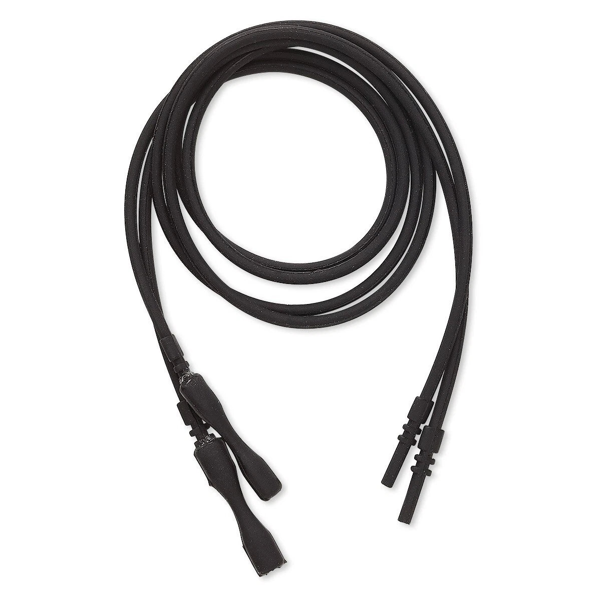 Necklace Cord, Silicone Rubber (20) Black 18" Long with Locking Clasp 2mm Thick