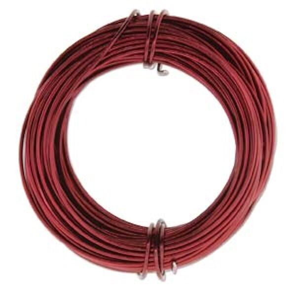BeadSmith Dead Soft Aluminum Wire 18 Gauge Blood Red 39 Feet