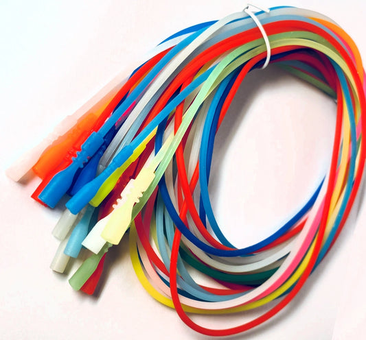 Beadsmith Transparent Mix Silicone Rubber Cord Necklaces, 18", Set of 20 with Clasp