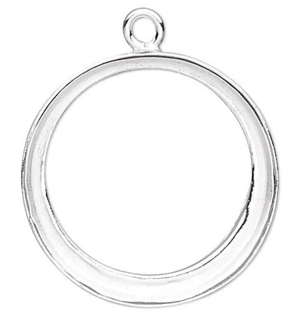 Fine Silver 99.9% Round Open Bezel Cup Drops 8.5mm with 8mm Setting (4 pc)