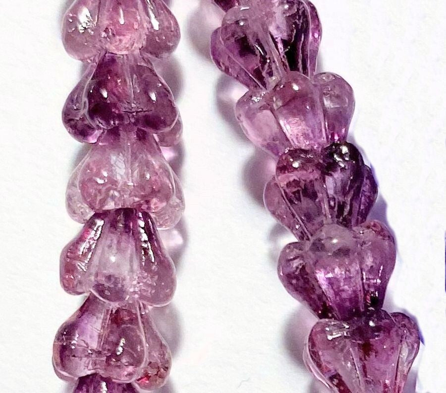 Ultra Amethyst Czech Glass Baby Bell Flower Beads 6x4mm, 50 pcs