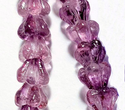Ultra Amethyst Czech Glass Baby Bell Flower Beads 6x4mm, 50 pcs