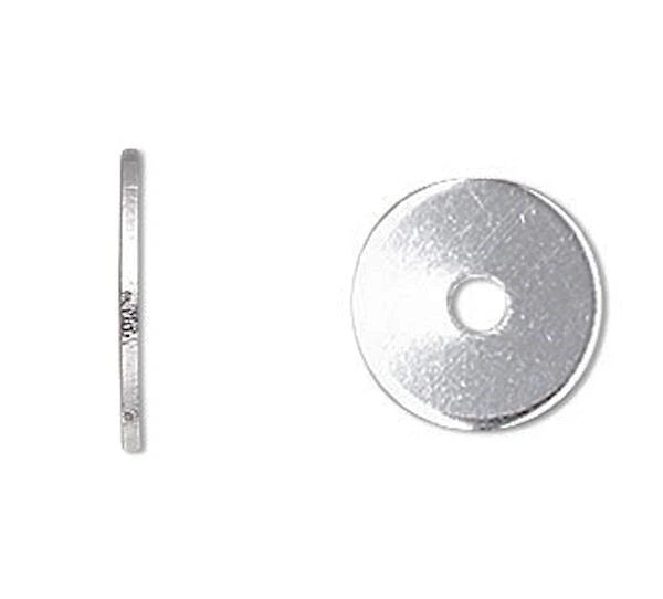 Silver Plated Brass Smooth Heishi Disc Spacer Beads, 5x0.3mm, 100 pcs