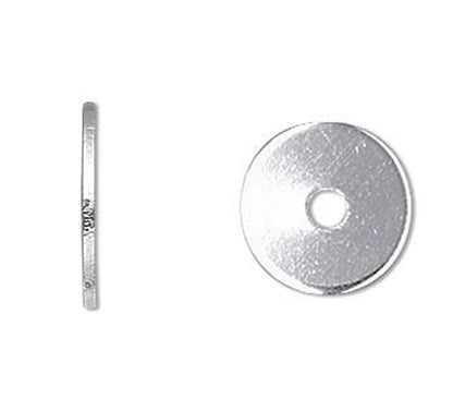 Silver Plated Brass Smooth Heishi Disc Spacer Beads, 5x0.3mm, 100 pcs
