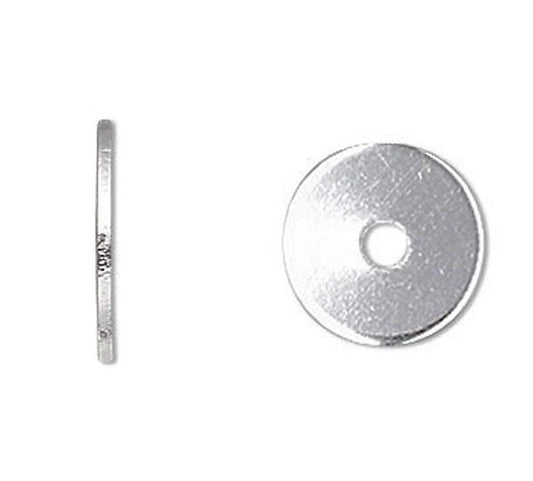 Silver Plated Brass Smooth Heishi Disc Spacer Beads, 5x0.3mm, 100 pcs