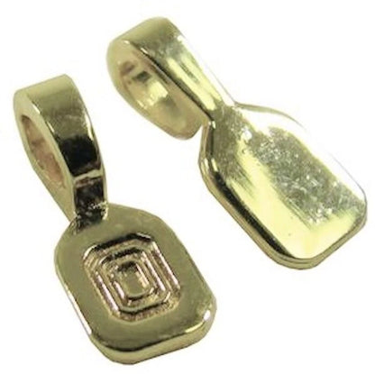 Gold Plated Stainless Steel Glue-On Pendant Bail Mount, 25x10x7mm, 5 pcs