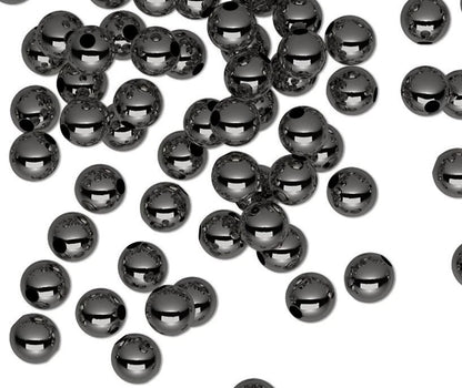 Black Oxide Plated Brass Smooth Round Spacer Beads, 4mm, 144 pcs