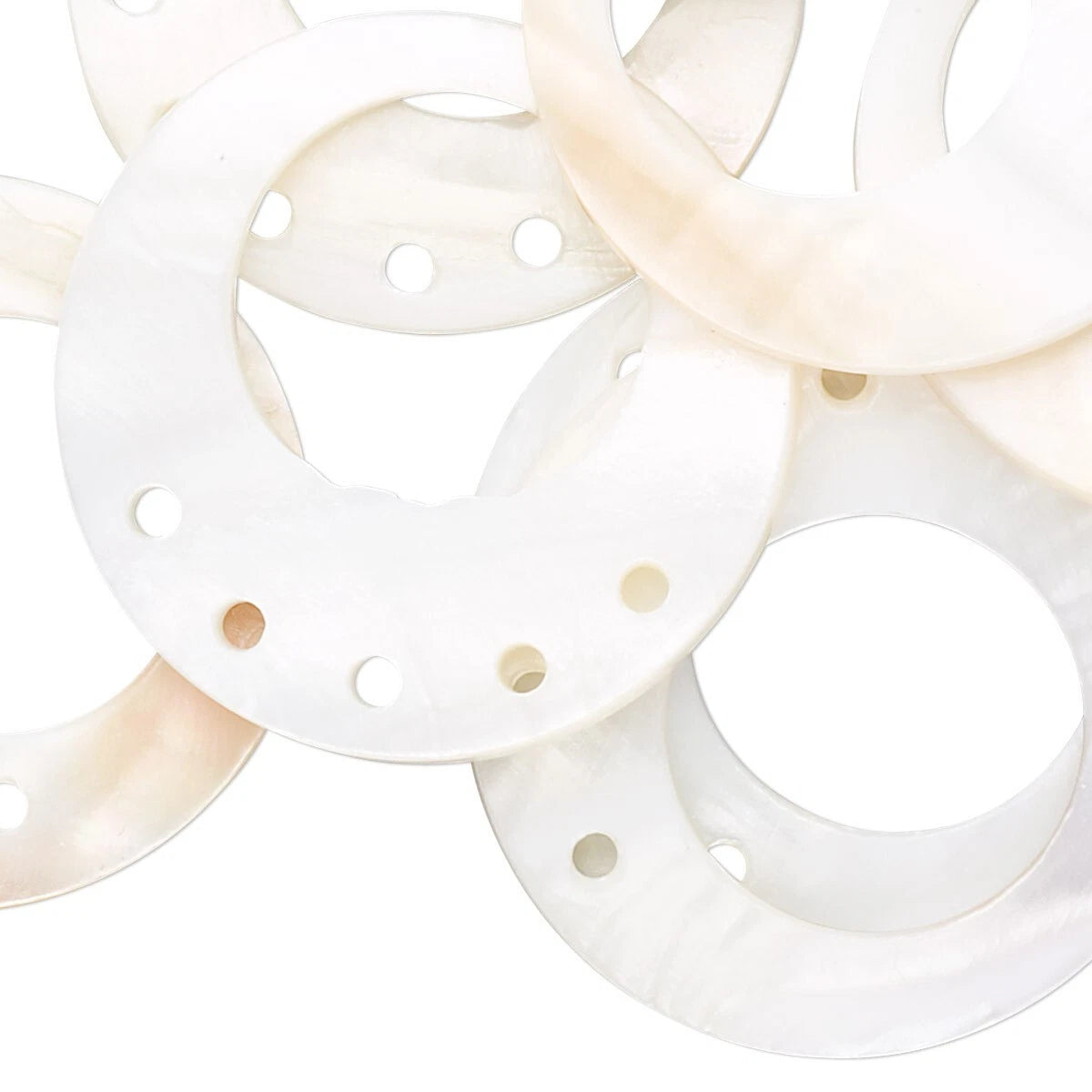 Bleached Shell Go-Go Chandelier Earring Connectors, 34mm, 5 Holes, 10 pcs