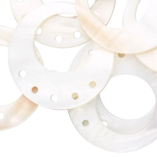 Bleached Shell Go-Go Chandelier Earring Connectors, 34mm, 5 Holes, 10 pcs