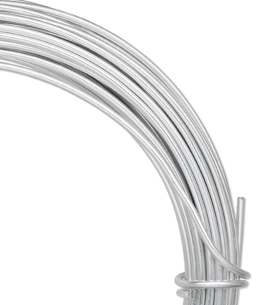 Anodized Aluminum Round Wrapping Wire, 12 Gauge, 45 Feet