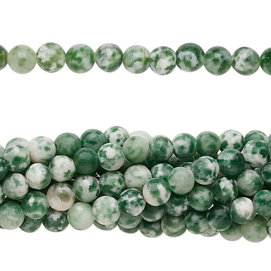 Natural Tree Agate 4mm Round Beads with 0.5-1.5mm Hole, 1 Strand (approx. 100)