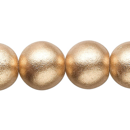 Painted Wood 15mm Round Beads, Metallic Finish, 1 Strand (approx. 25)