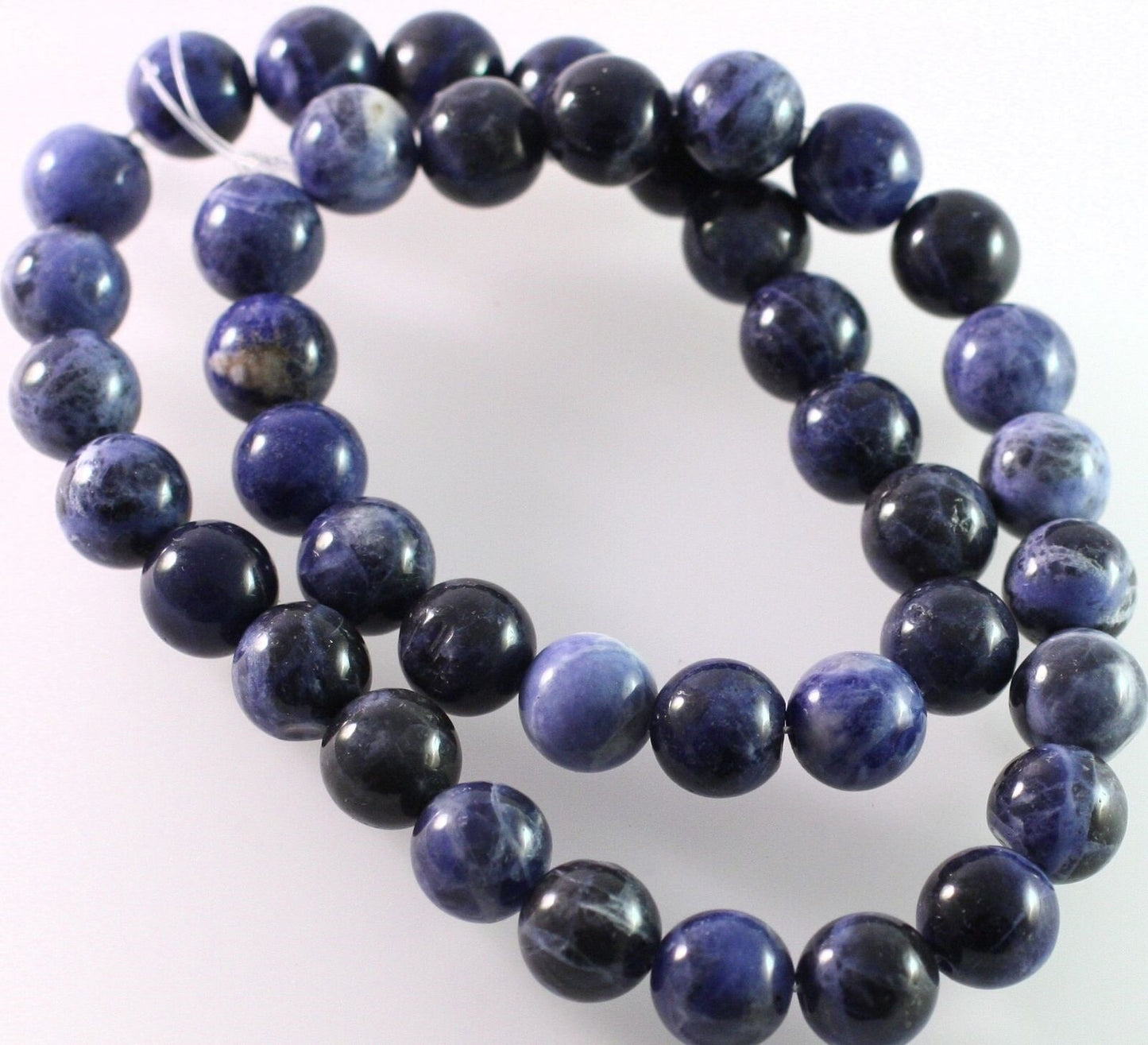 Beads, Sodalite (Natural) B Grade 10mm Round, 1 Strand (approx. 41 pcs)