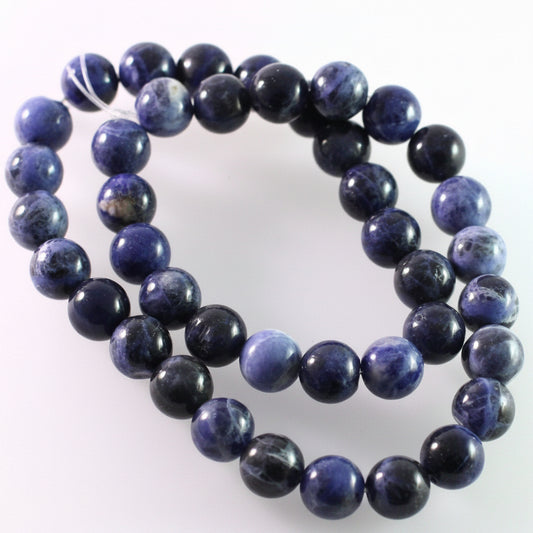 Beads, Sodalite (Natural) B Grade 10mm Round, 1 Strand (approx. 41 pcs)