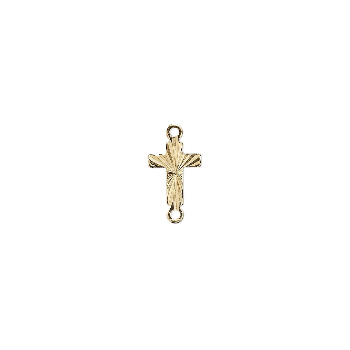 Link Connectors, 100 Gold Plated Brass 10x7mm Corrugated Cross