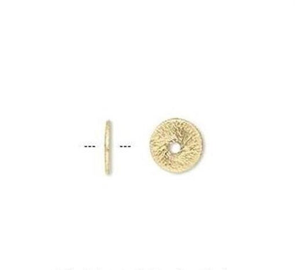 Brushed Plated Brass 8mm Heishi Disc Spacer Beads, 20 pcs