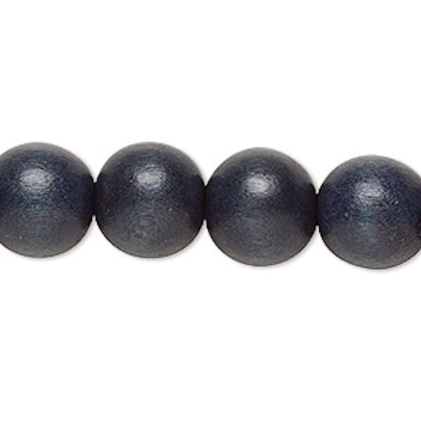Cheesewood Round Beads, Dyed & Waxed, 11-12mm, 2 Strands, Approx. 70 Beads