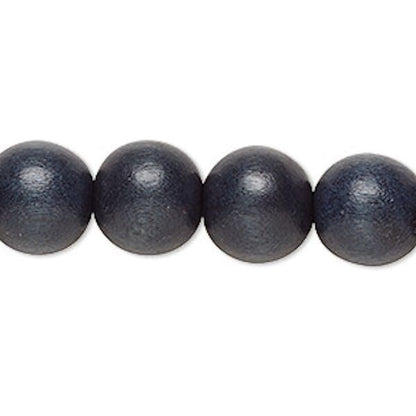 Cheesewood Round Beads, Dyed & Waxed, 11-12mm, 2 Strands, Approx. 70 Beads