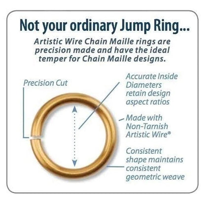 Beadalon Black Artistic Wire Chain Maille Jump Rings, 18 Gauge, 5.56mm ID, 110 pcs