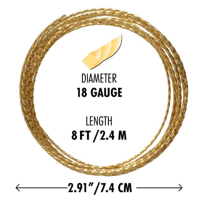 Beadsmith Non-Tarnish Gold Twisted Square Wire, 18 Gauge (1.02mm), 8 Feet