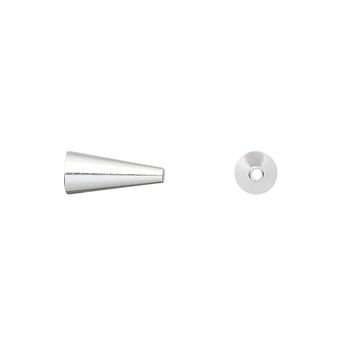 Silver Plated Brass Cone Bead Cap Terminators, 12x5mm, 10 pcs