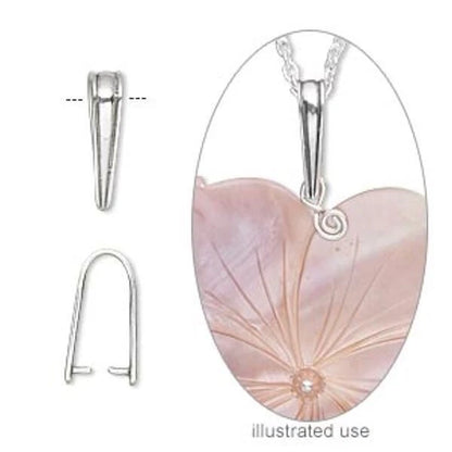 Sterling Silver Ice Pick Prong Bails, Antiqued Silver Triangle, 13x3mm, 10mm Grip
