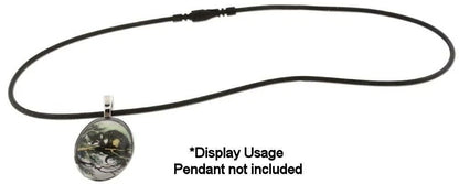 Necklace Cord, 4 Black Soft Silicone Rubber 16" Long 2mm Thick with Clasp