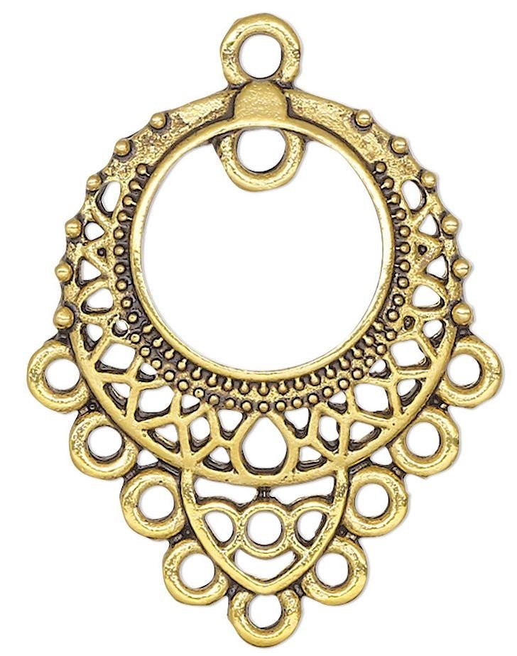 Antiqued Pewter Filigree Chandelier Earring Connectors 26x23mm - 10 pcs