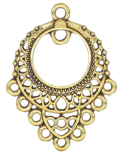 Antiqued Pewter Filigree Chandelier Earring Connectors 26x23mm - 10 pcs