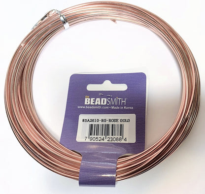 BeadSmith Anodized Aluminum Wire: Rose Gold, 12 Gauge (2mm), 39 Feet