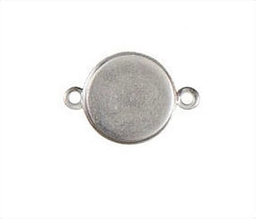 Nunn Design Silver-Plated Brass Round Patera Pendants, 18mm, 5 pcs