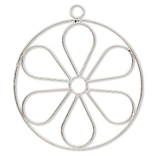 Steel Wire Flower Ornament Frame, 4 inch, 2 pcs