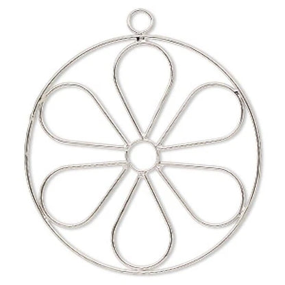 Steel Wire Flower Ornament Frame, 4 inch, 2 pcs