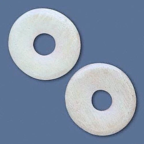 Natural White Wood Donut Disc Hoop Charms, 52-55mm, 2 pcs