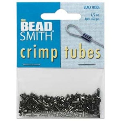 Beadsmith Black Oxide Crimp Tubes, 2.5x2.5mm, 1/2 oz (approx. 250)