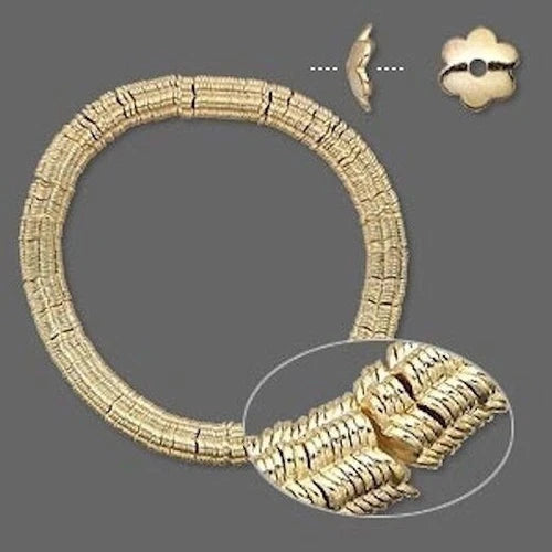 Gold Plated Steel Smooth Flower Bead Caps, 6x2mm, approx. 300 pcs