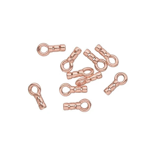 JBB Findings Copper Plated Brass Crimp Tubes with Loop, 5x2mm - 10 pcs
