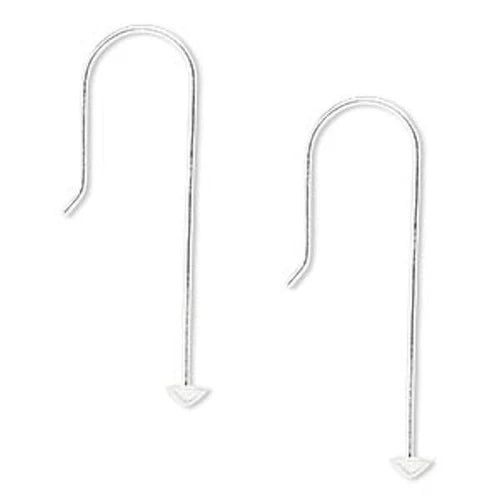 Sterling Silver Stack-a-Bead Fishhook Earwires, 34mm - 1 Pair