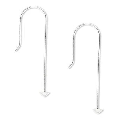 Sterling Silver Stack-a-Bead Fishhook Earwires, 34mm - 1 Pair