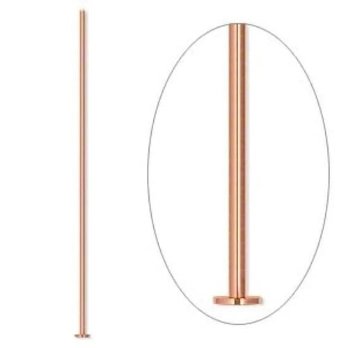 Pure Copper Head Pins, 2 inch, 21 Gauge, 100 pcs